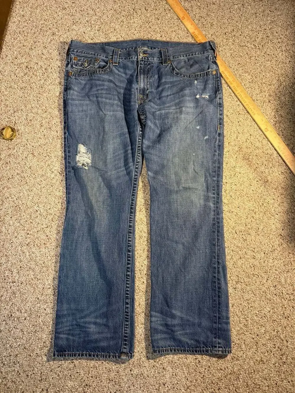 True Religion World Tour Straight Leg Jeans Size 42